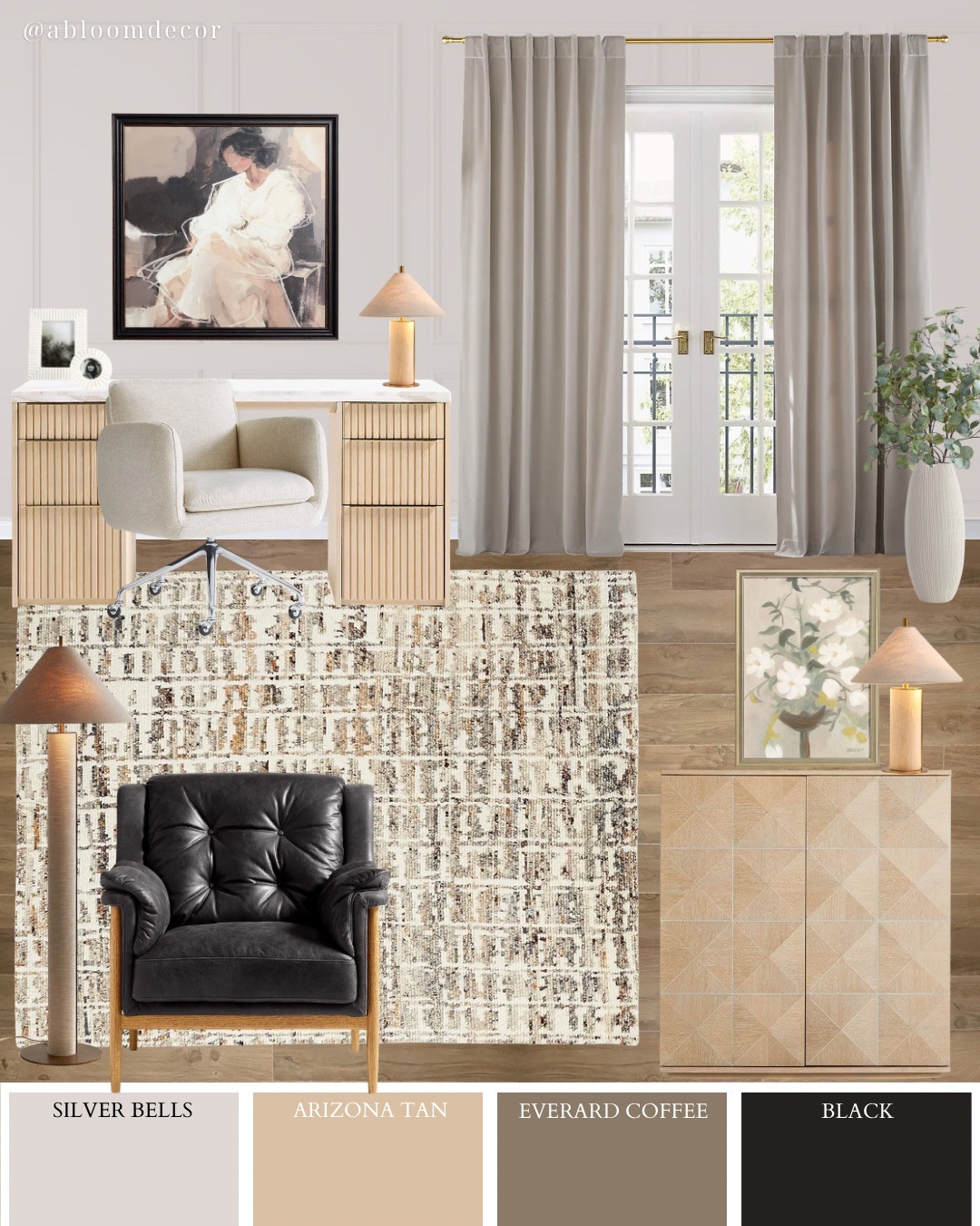 Soft Sophisticated Home Office Design Idea

#LTKHome