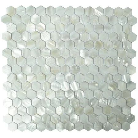 Mother of Pearl Tile Seashell Tile Kitchen Backsplash Bathroom Wall Tile 12"" x 12"" White Seamless  | Walmart (US)