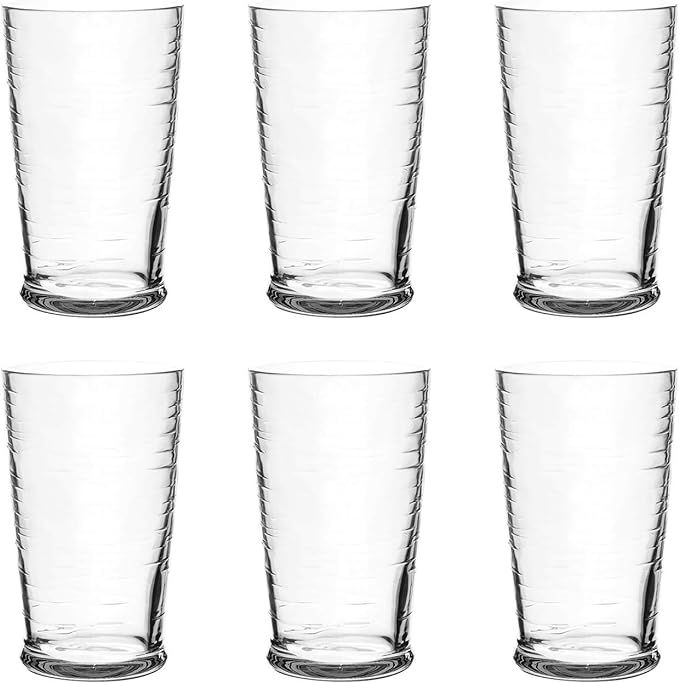 TarHong Cordoba Jumbo Glass, Clear, 23 oz., Premium Plastic, Set of 6 | Amazon (US)