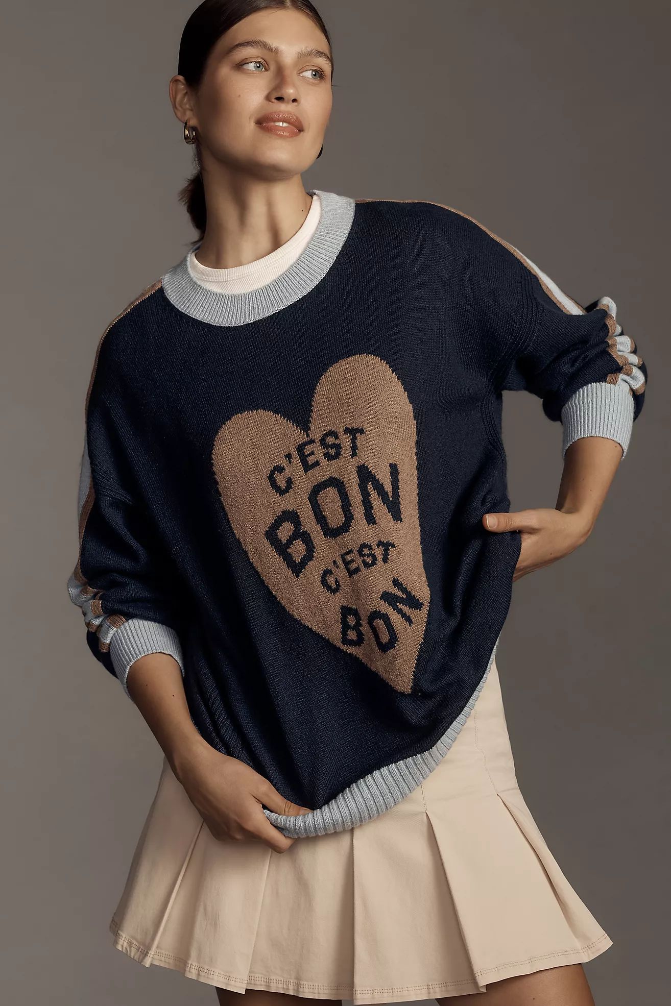 Maeve C'est Bon Graphic Tunic Sweater | Anthropologie (US)