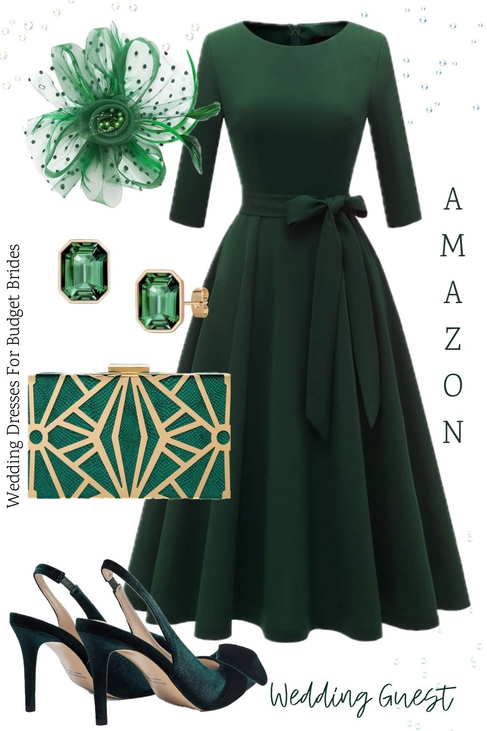 Green wedding guest dress and accessories on Amazon.

Special occasion dress, garden party dress, semi formal wedding guest dress, party dress, event dress, vintage style dress.

#LTKWedding #LTKSeasonal