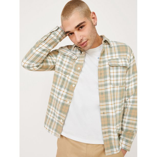 Free Assembly Men's Beach Cotton Flannel | Walmart (US)