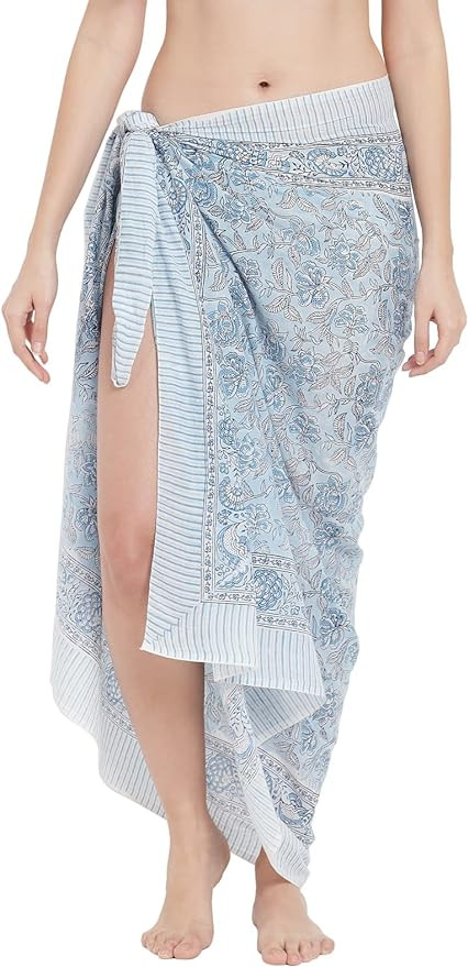 parihan Swimsuit Beach Sarong Cover Ups for Swimwear Women-Hand Print Wrap Skirt | Amazon (US)