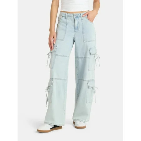 No Boundaries Bow Cargo Jeans, 30.5'' Inseam, Women's | Walmart (US)