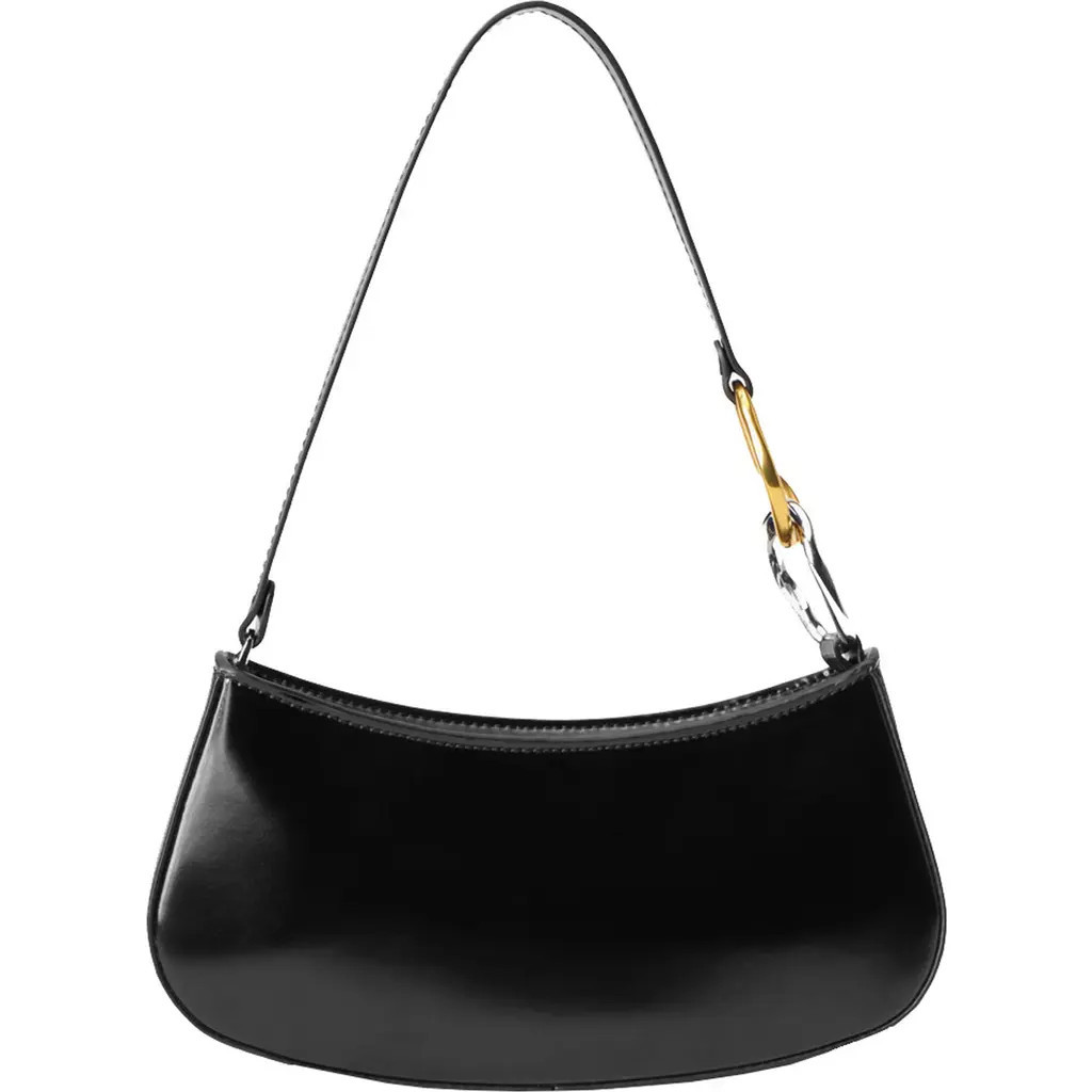 STAUD Ollie Leather Shoulder Bag in Black at Nordstrom | Nordstrom