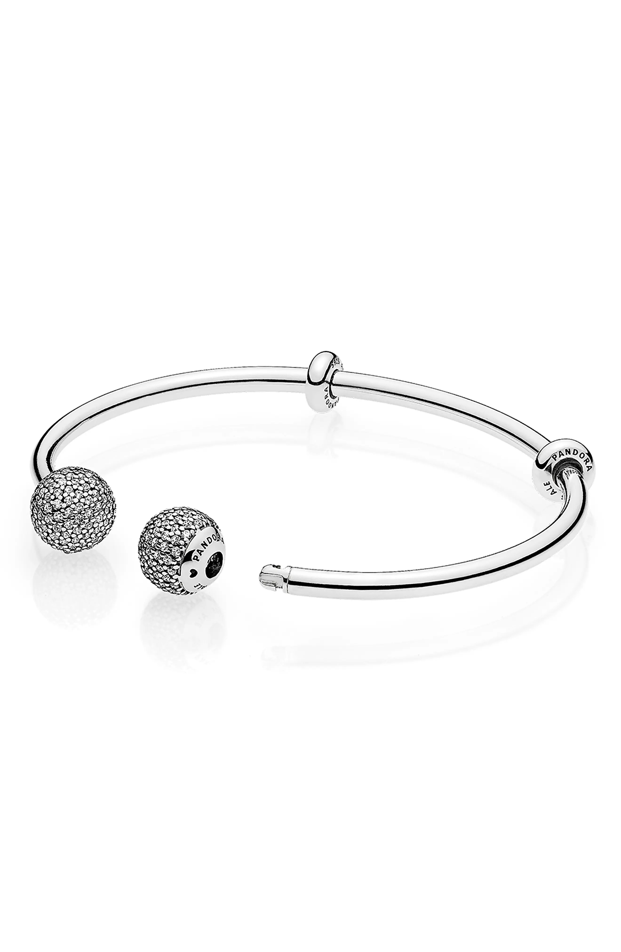 PANDORA Open Charm Bangle in Silver at Nordstrom, Size 8.3 In | Nordstrom