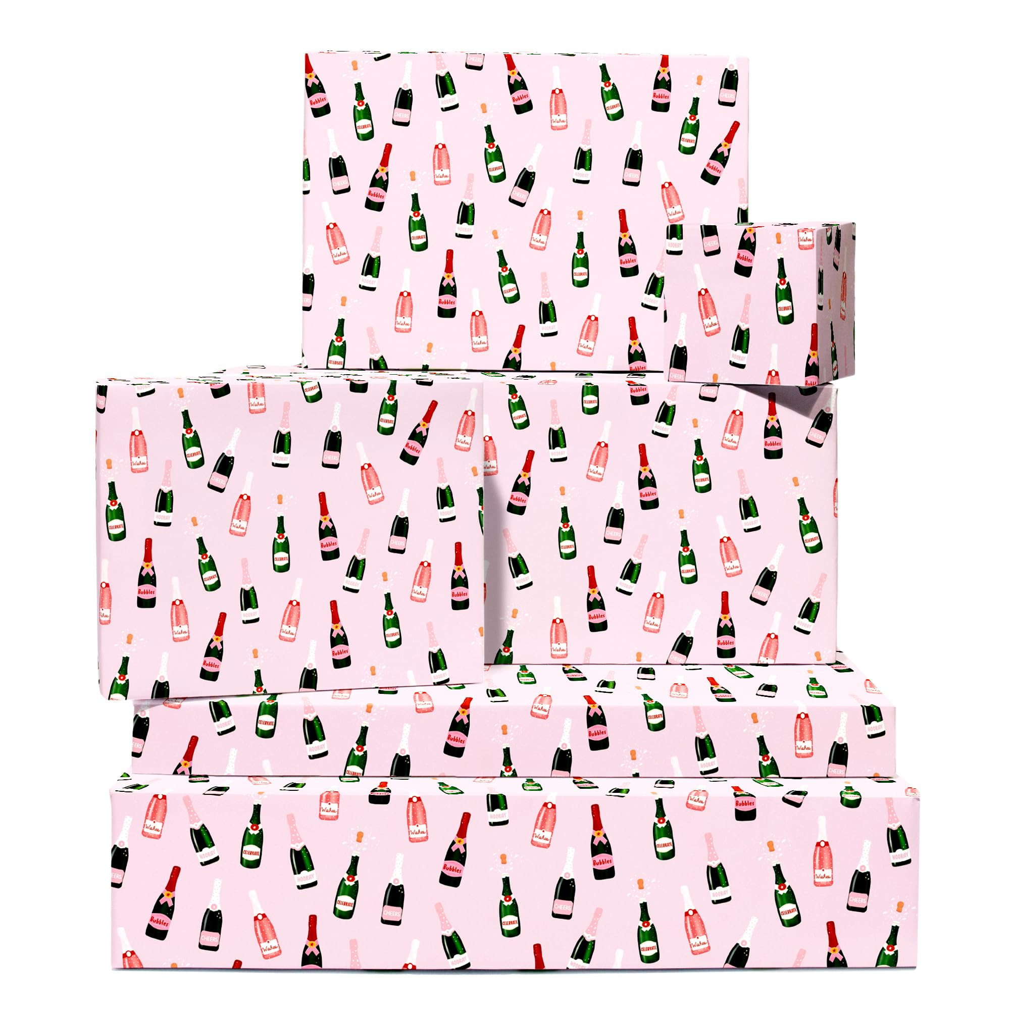 CENTRAL 23 - Pink Wrapping Paper - For Wedding - Champagne Print - Celebration Gift Wrap - 6 Shee... | Amazon (US)