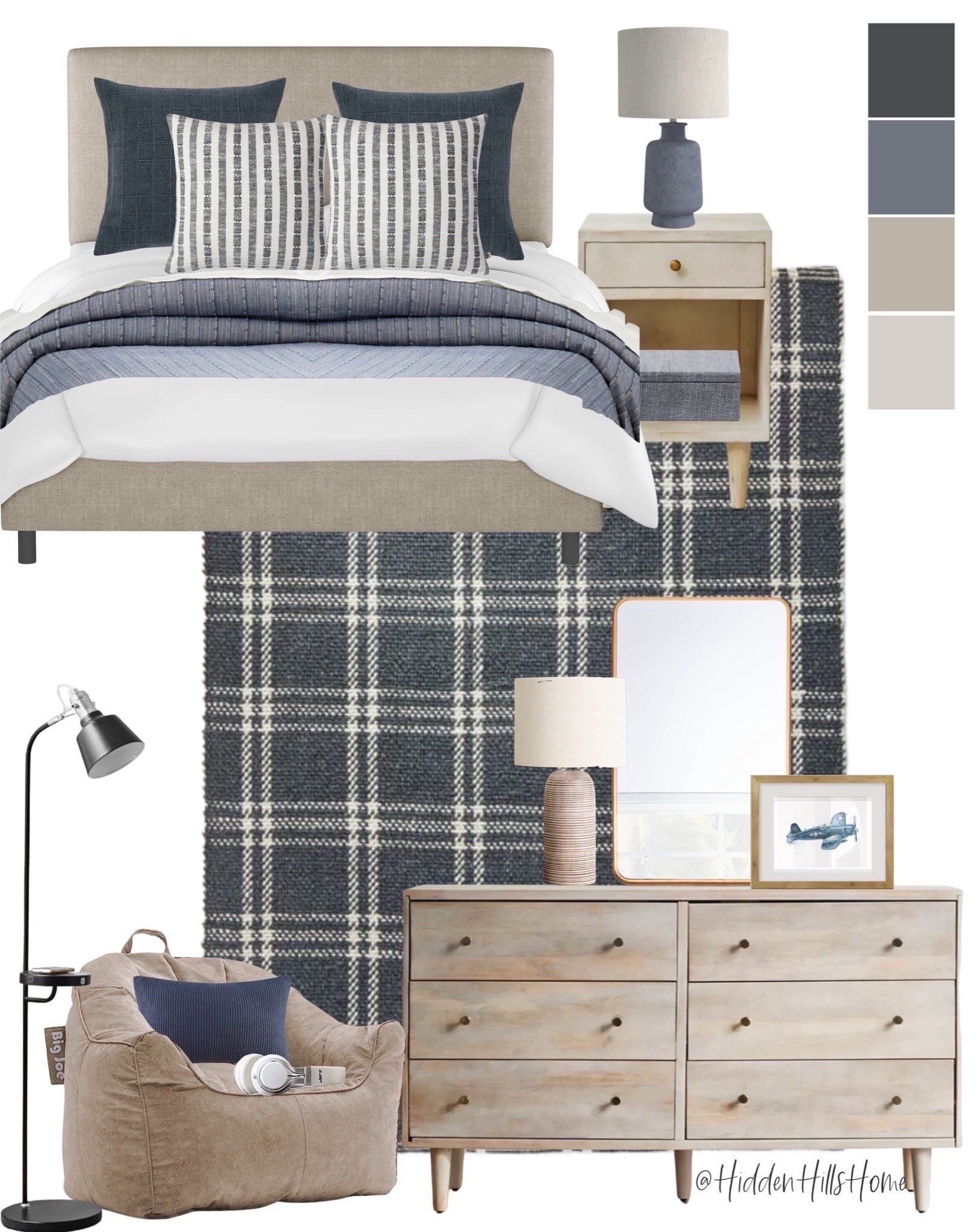Boys bedroom mood board, teen boys bed, boys bedding, modern transitional boys bedroom mood board #bed #boys #teen 

#LTKGiftGuide #LTKKids #LTKHome