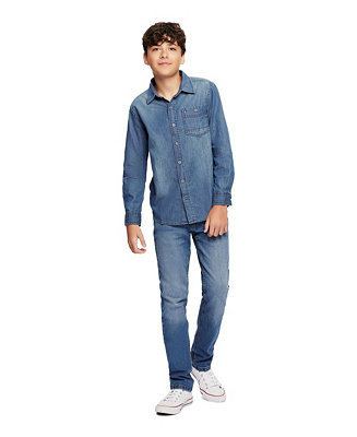 Toddler and Little Boys Button-Front Max Denim Shirt | Macy's