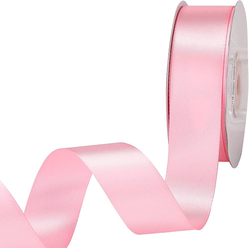 Rose Pink Satin Ribbon for Gift Wrapping, 1 Inch x 25 Yards Double Sided Polyester Ribbon for Chr... | Amazon (CA)