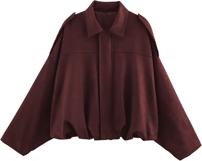 Womens Faux Suede Bomber Jacket Casual Streetwear Outfits | Amazon (US)