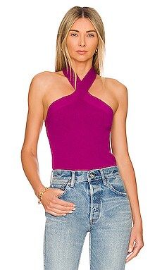 MONROW Supersoft Halter Top in Raspberry Rose from Revolve.com | Revolve Clothing (Global)