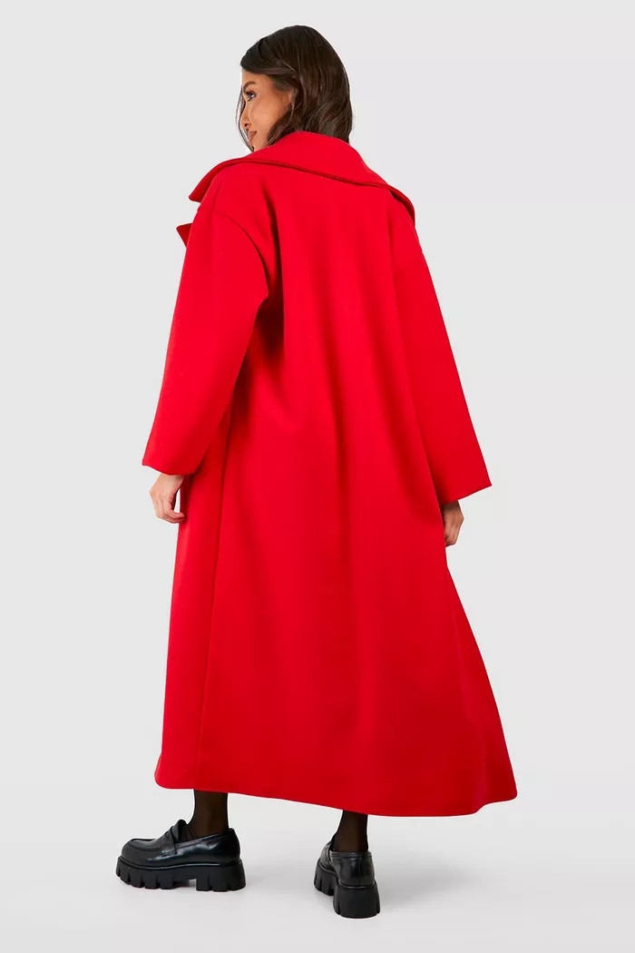 Super Oversized Maxi Double Breasted Wool Look Coat | boohoo (US & Canada)