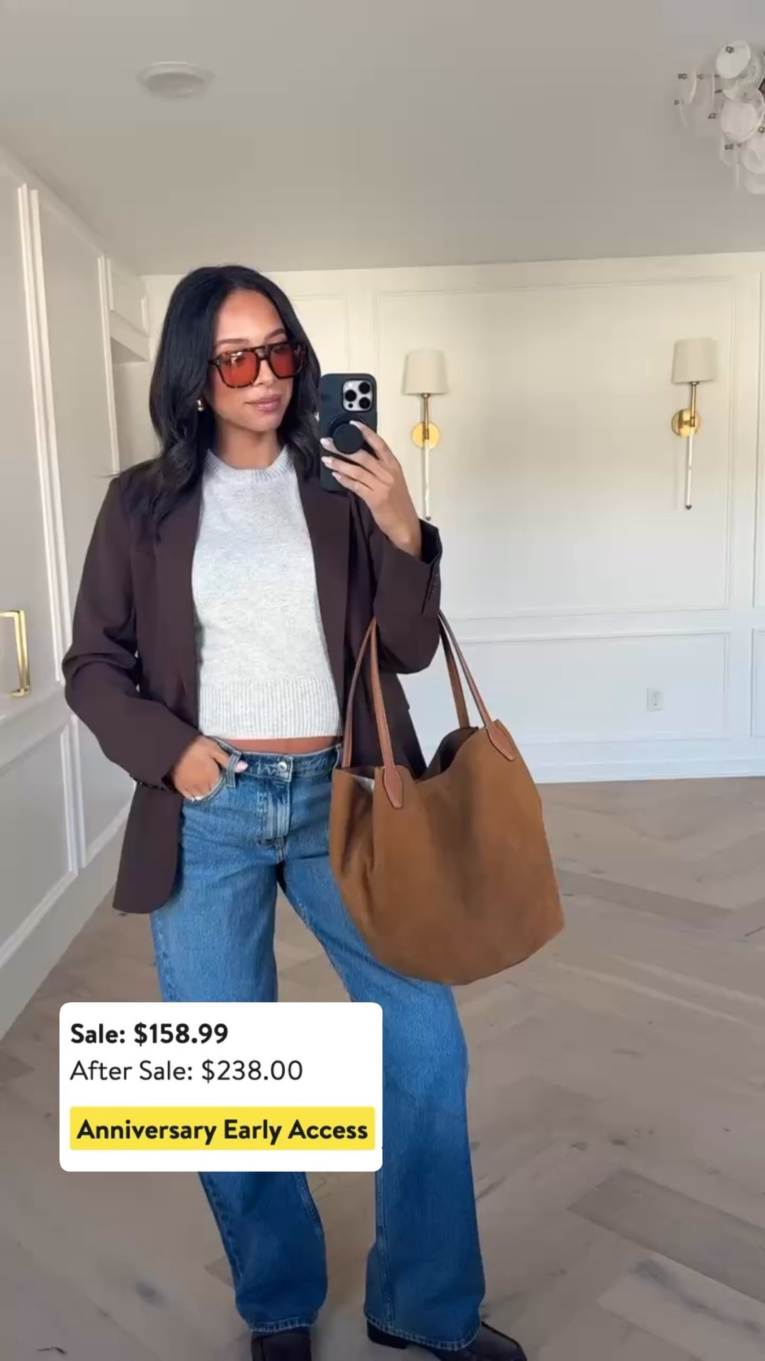 30% OFF!! This suede shopper tote was one of my favorite finds from last year. It goes with everything, is the perfect size and comes in a deep chocolate brown too! Exact blazer, top and jeans are OOS but I’ve linked similars 

Nordstrom sale, Nordstrom anniversary sale, nsale, fall outfit, fall fashion, fall accessories, mom outfit, postpartum outfit, dinner outfit, blazer outfit, jeans

#LTKSaleAlert #LTKSeasonal