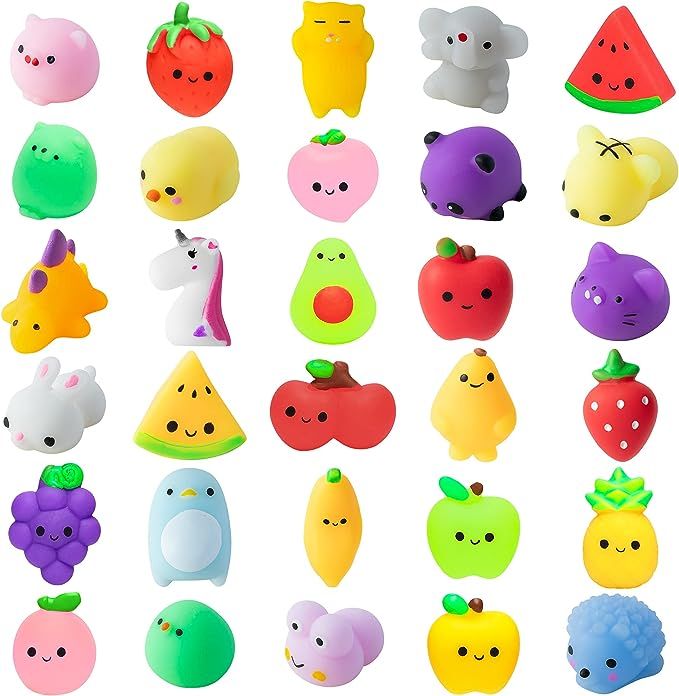 MALLMALL6 30Pcs Mochi Squeeze Toys for Kids Party Decorations Favors Stress Relief Birthday Gift ... | Amazon (US)