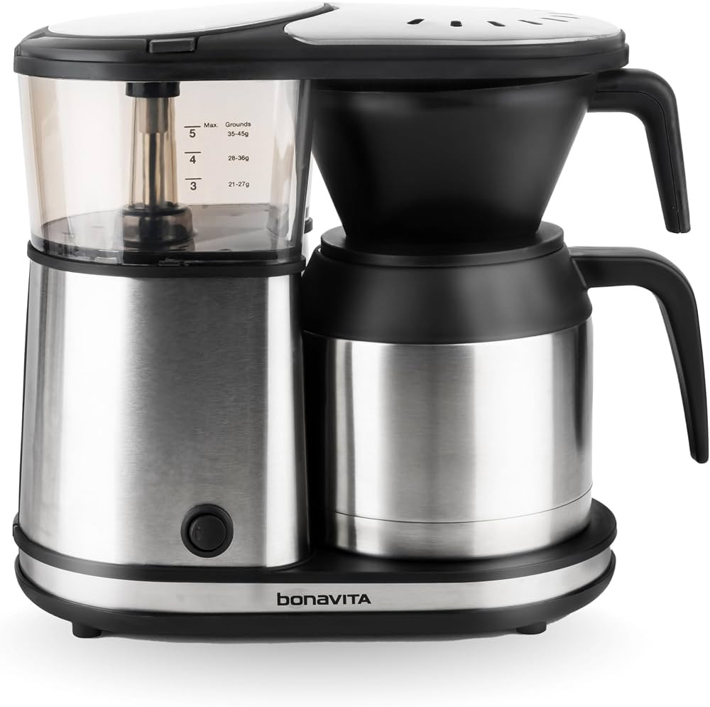 Bonavita 5 Cup Drip Coffee Maker Machine, One-Touch Pour Over Brewing w/Double Wall Thermal Caraf... | Amazon (US)