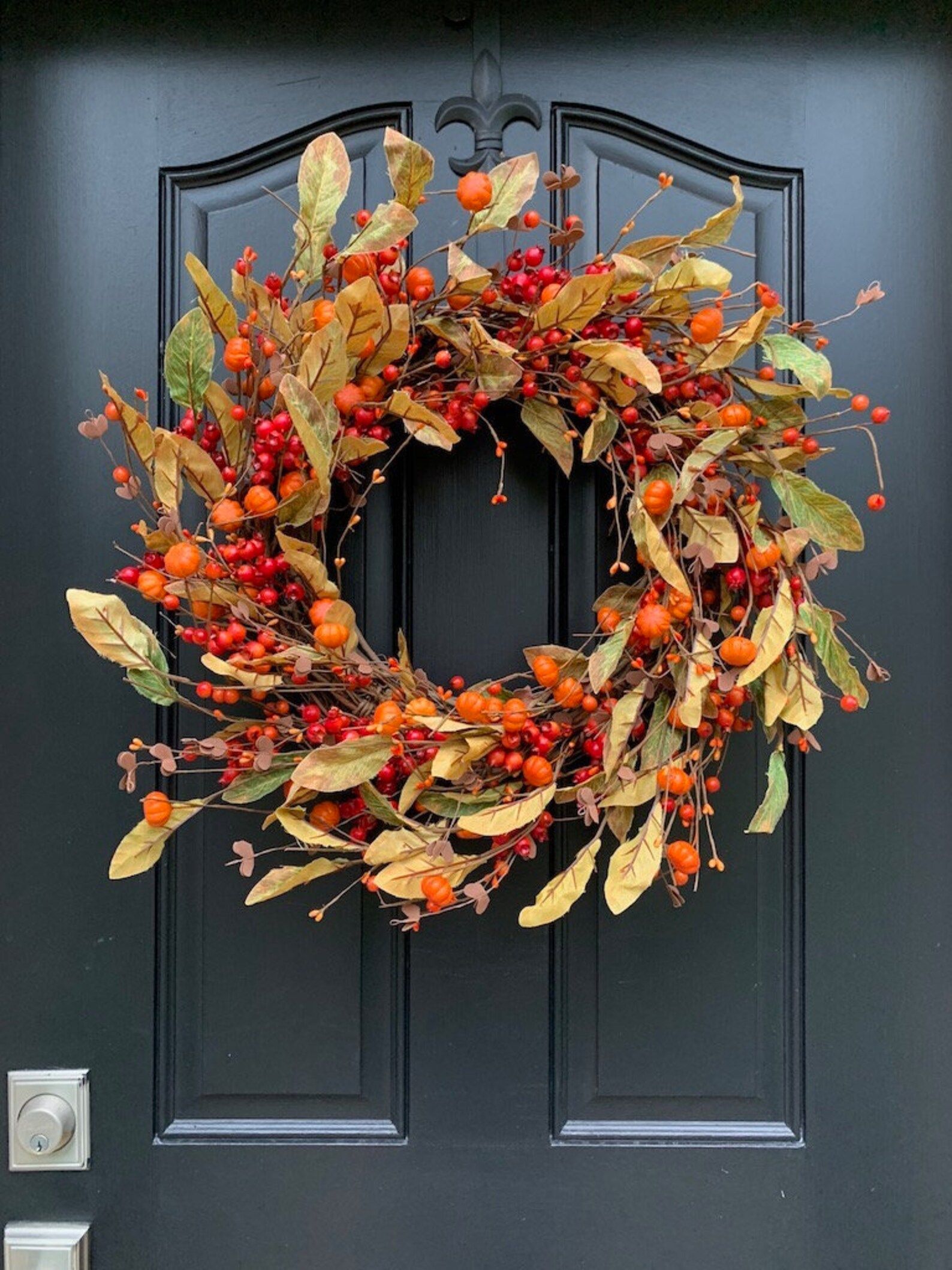NEW Front Door Fall Wreath, Fall Colored Berry Wreath | Etsy (US)