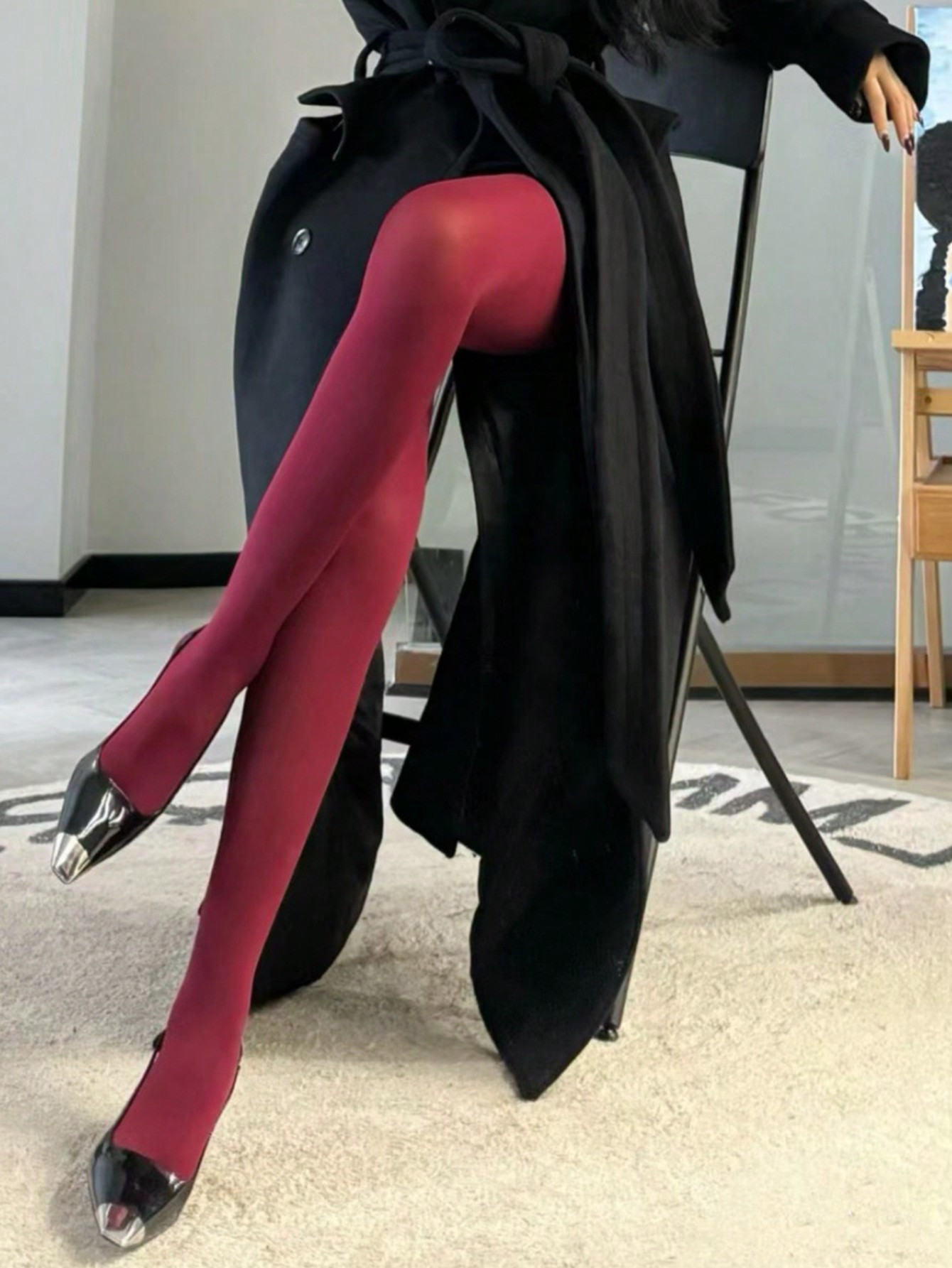 1pc Christmas Red Opaque Tights For Women, Tight Fit Hosiery, Suitable For Holiday Party | SHEIN ... | SHEIN