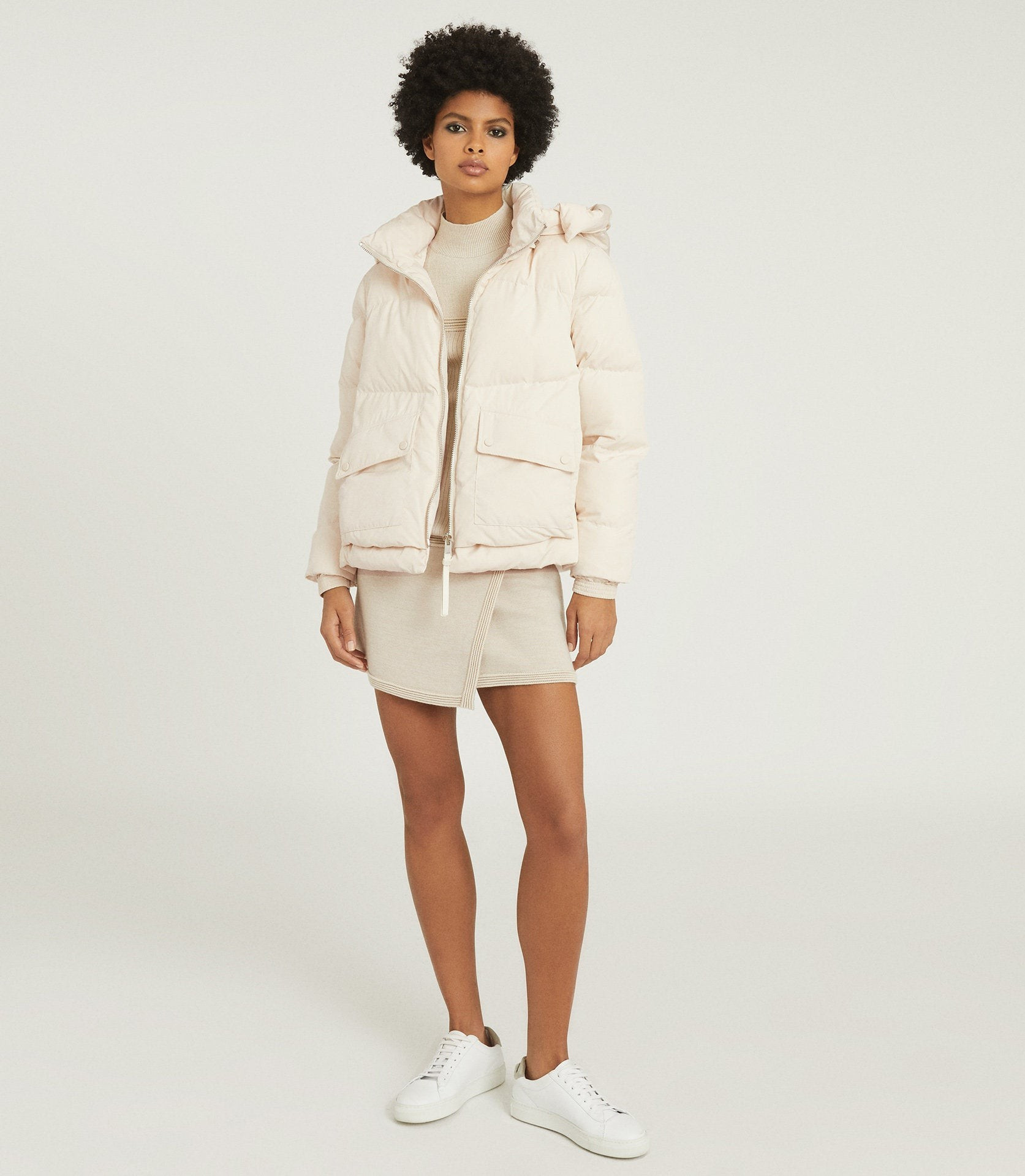 PUFFER JACKET WITH REMOVABLE HOOD | Reiss (Global - Non UK)