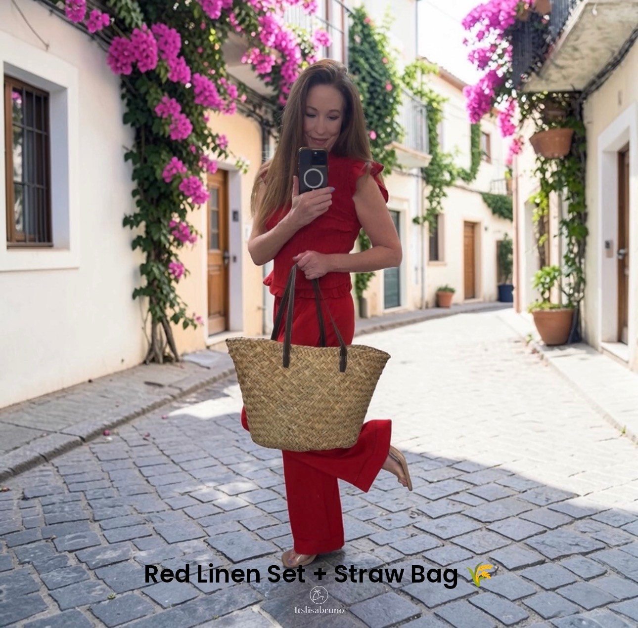 Red linen matching set (size S) + straw Gap bag 🌾 

Effortless, breezy, and ready for summer adventures. Subtle AI background for a dreamy touch 🌸

@gapstyle @abercrombie 

#ad #redlinen #linenmatching #gapbag #summeroutfits #chicstyle #fashionreels #summerfashion #vacationoutfit #effortlessstyle

#LTKootd #LTKSeasonal #LTKOver40