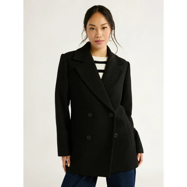 Free Assembly Women’s Boxy Double Breasted Jacket, Sizes XS-XXL - Walmart.com | Walmart (US)