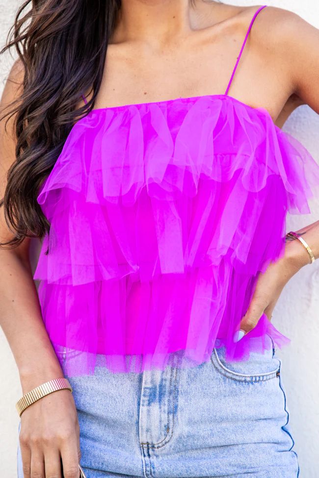 It's Like The First Time Purple Tiered Tulle Tank | Pink Lily