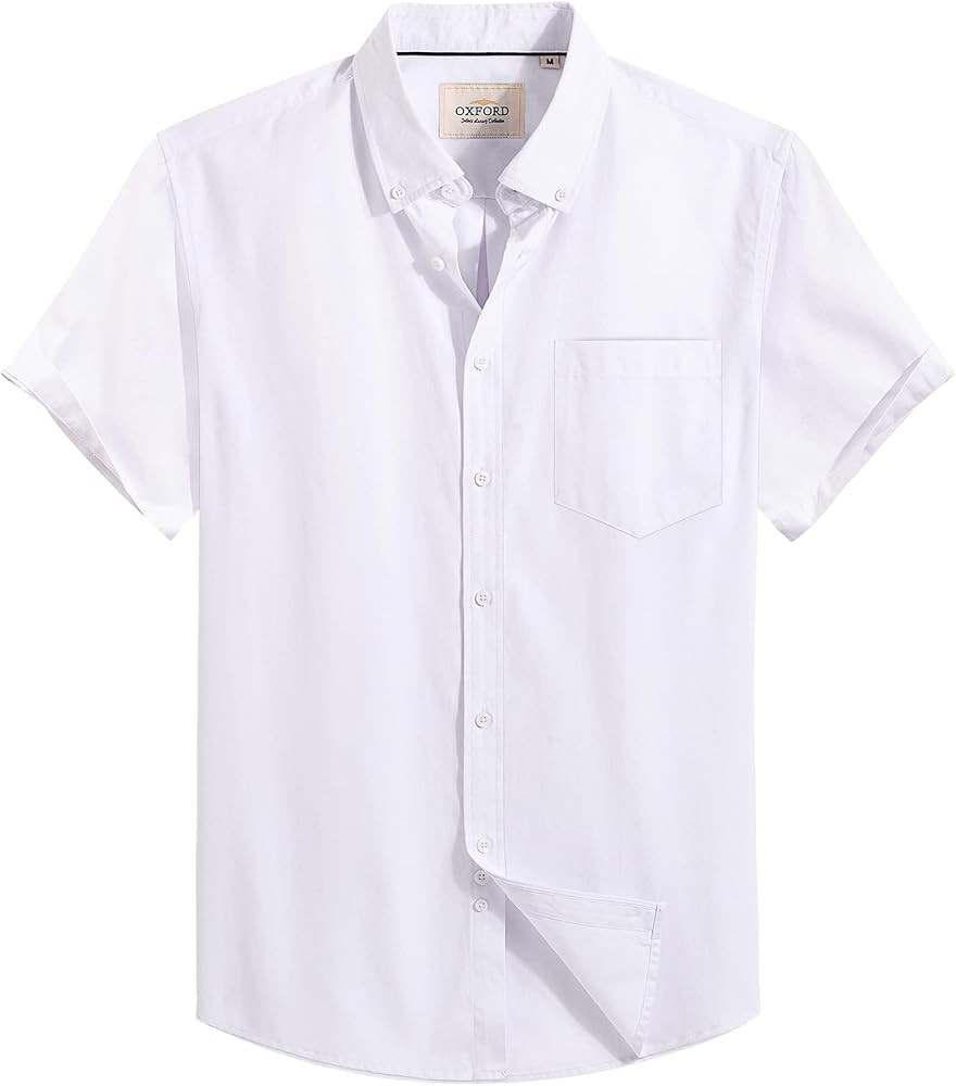 Alimens & Gentle Short Sleeve Oxford Shirt Regular Fit Button Down Collar | Amazon (US)