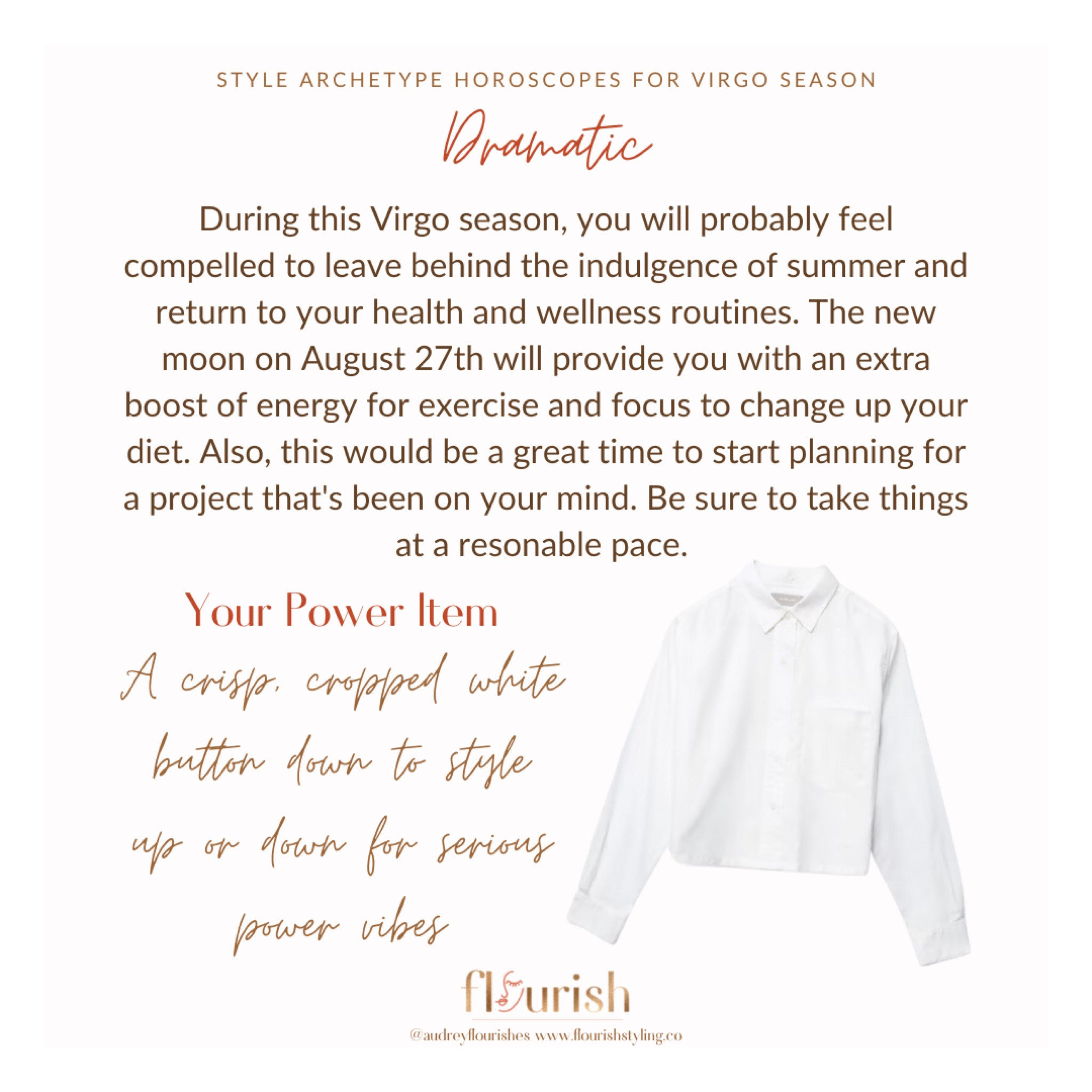 Virgo season is upon us! We are just in time for the New Moon in Virgo which will be exact on Saturday, August 27th. It is a great time to reflect and set your goals for the next lunar cycle. What does this season have in store for you? Check out our horoscopes by Style Archetype + power items below!

#LTKSeasonal #LTKtravel #LTKstyletip