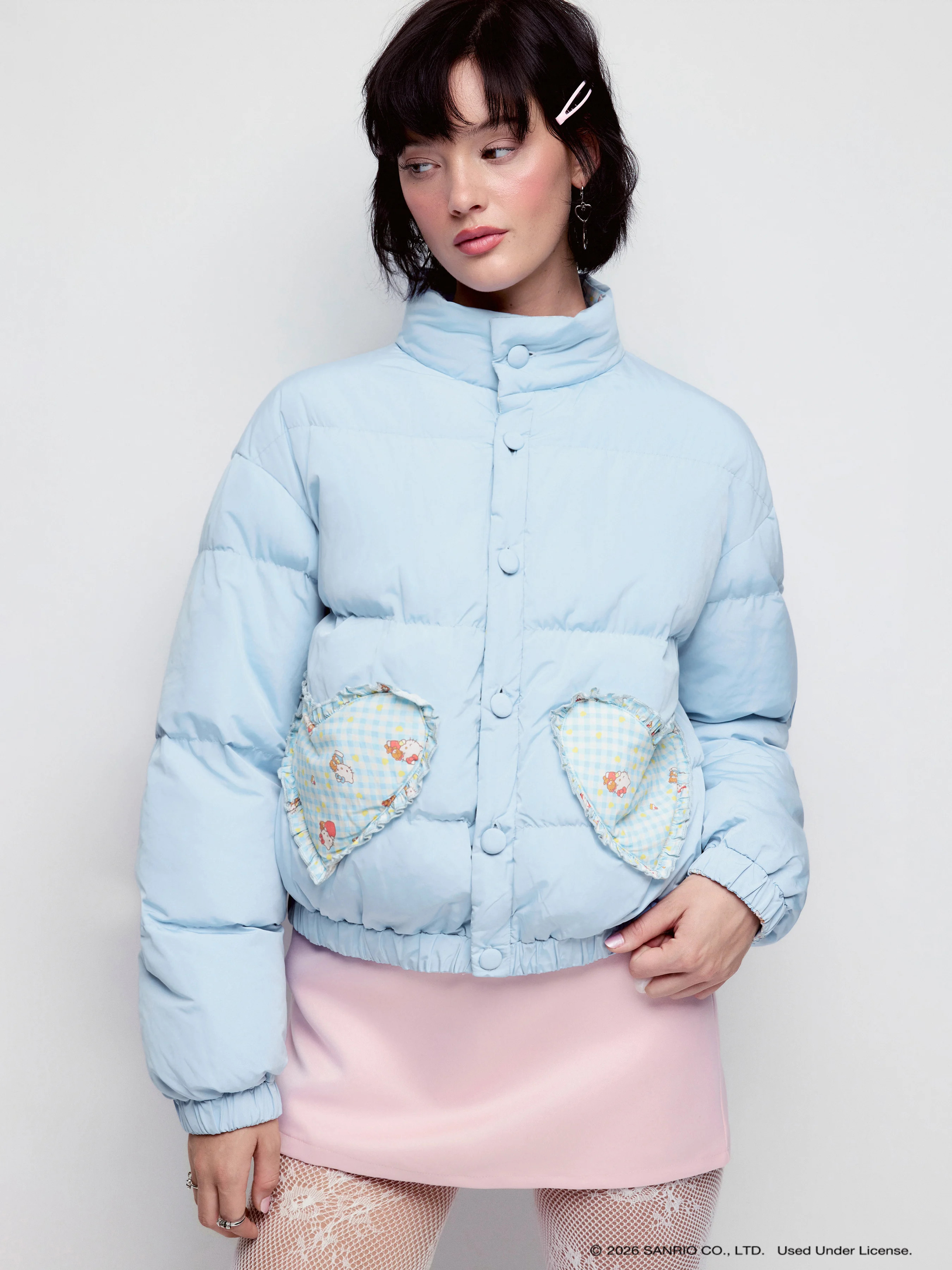 Woven Love You Forever Reversible Gingham Patchwork Crop Jacket For School Daily Casual | Cider