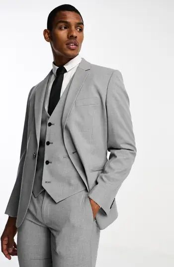 ASOS DESIGN Slim Fit Heathered Suit Jacket | Nordstrom | Nordstrom
