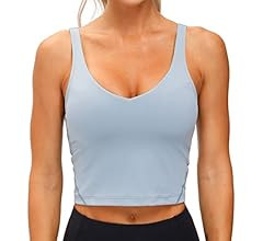 Women’s Longline Sports Bra Wirefree Padded Medium Support Yoga Bras Gym Running Workout Tank T... | Amazon (US)