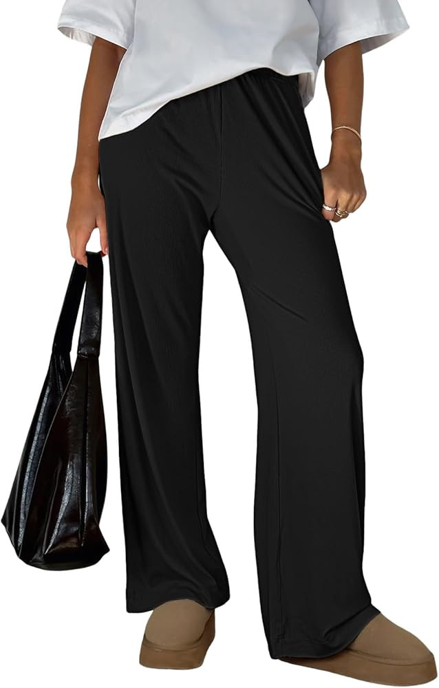 Trendy Queen Womens Business Casual Pants Barrel Sweatpants Wide Leg Comfy Lounge Pants Baggy Flo... | Amazon (US)