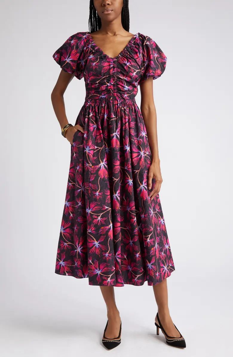 Cecile Floral Puff Sleeve Cotton Dress | Nordstrom