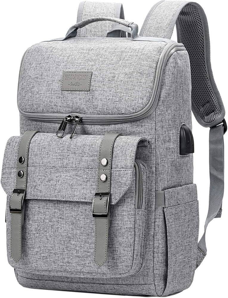 YALUNDISI Vintage Backpack Travel Laptop Backpack with usb Charging Port for Women & Men College ... | Amazon (US)