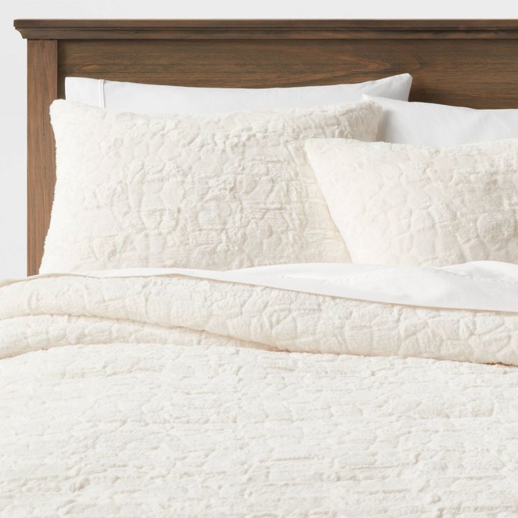 Textured Faux Fur Comforter & Sham Set - Threshold™ | Target