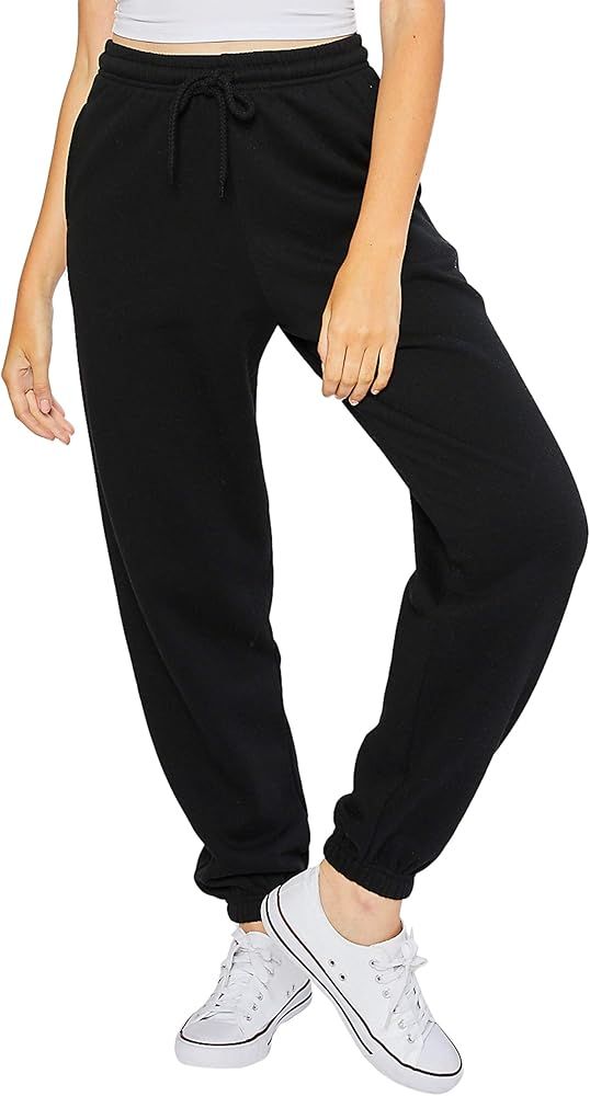 esstive Women's Ultra Soft Fleece Comfortable Basic Lightweight Casual 90's Oversized Sweatpants | Amazon (US)