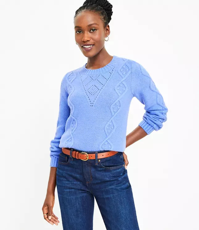 Bobble Cable Sweater | LOFT