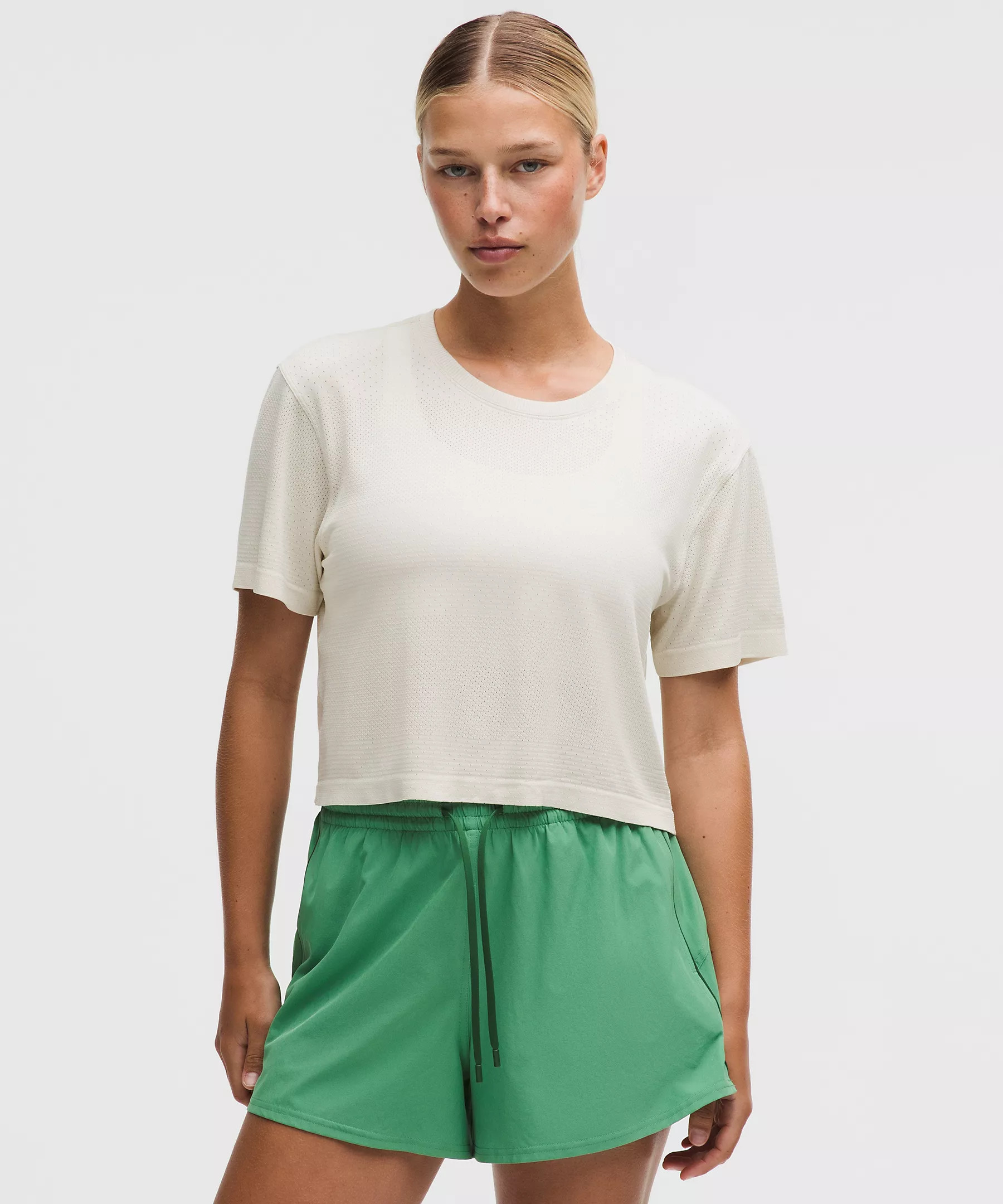 Swiftly Perforated Stripe Short-Sleeve Shirt | Lululemon (US)