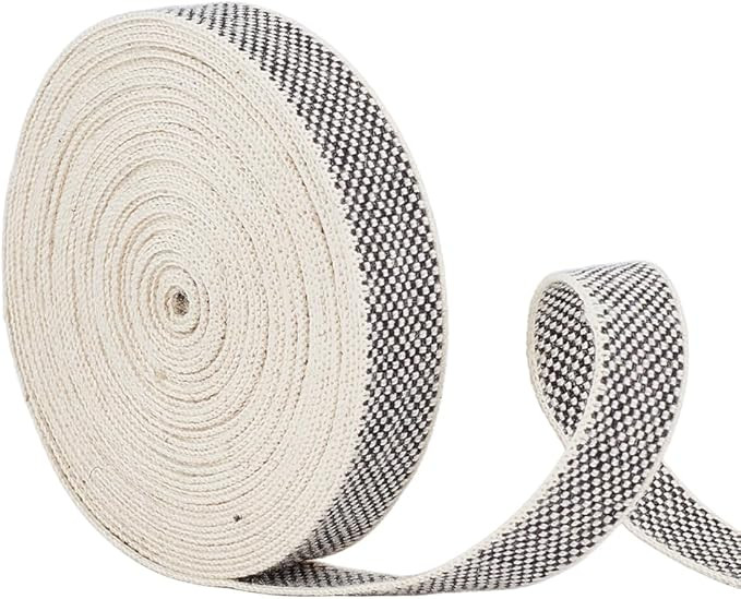 BENECREAT 5 Yards Double Sided Cotton Tweed Blend Tape Ribbon, 3/8Inch Wide Black White Tartan Gr... | Amazon (US)