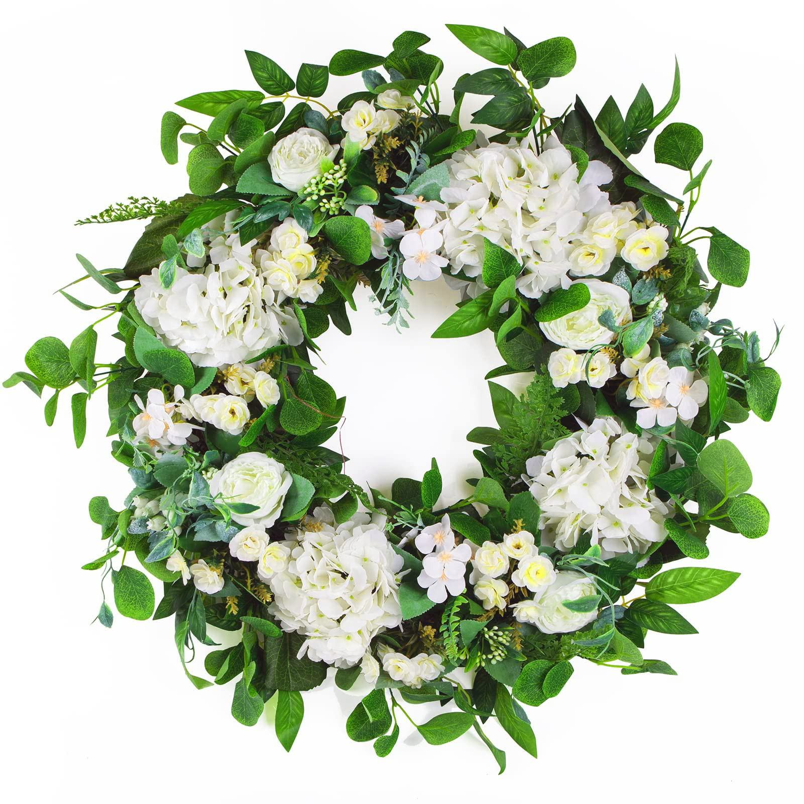 24 Inch Spring Summer Wreaths for Front Door, Spring Wreath,Summer Door Wreaths Outside,Large Flo... | Amazon (US)