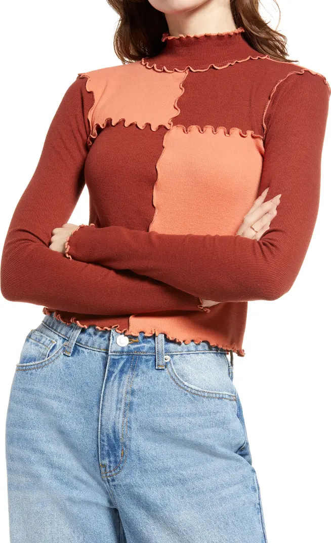 BP. Seam Detail Rib Turtleneck Pullover | Nordstrom | Nordstrom