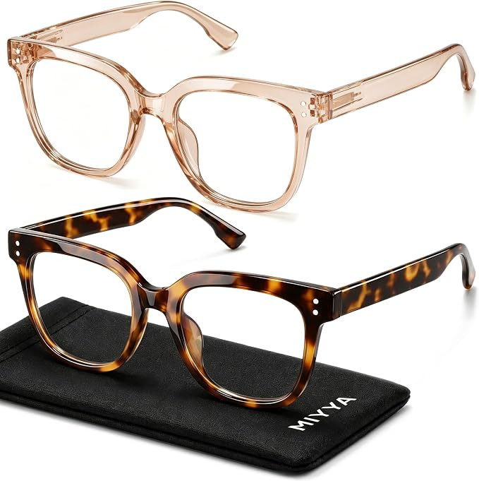 Blue Light Glasses for Women - Oversized UV & Blue Light Blocker Chunky Frames, Stylish Eyewear A... | Amazon (US)