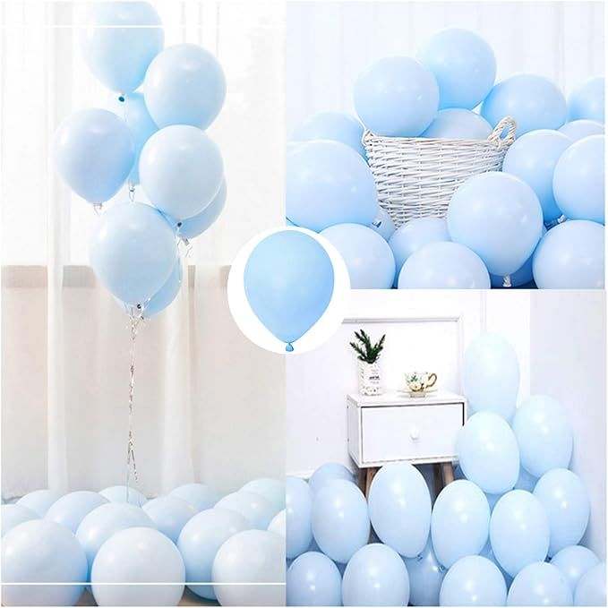 Pastel Blue Balloons 10 inch 100pcs Baby Blue Latex Balloons for Party Birthday Wedding Anniversa... | Amazon (US)