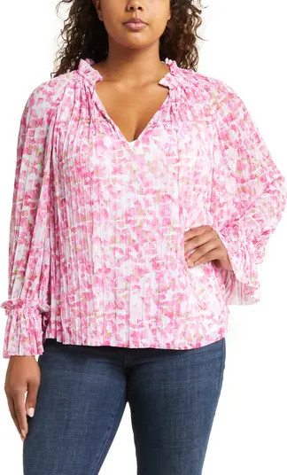 Floral Print Plissé Blouse | Nordstrom