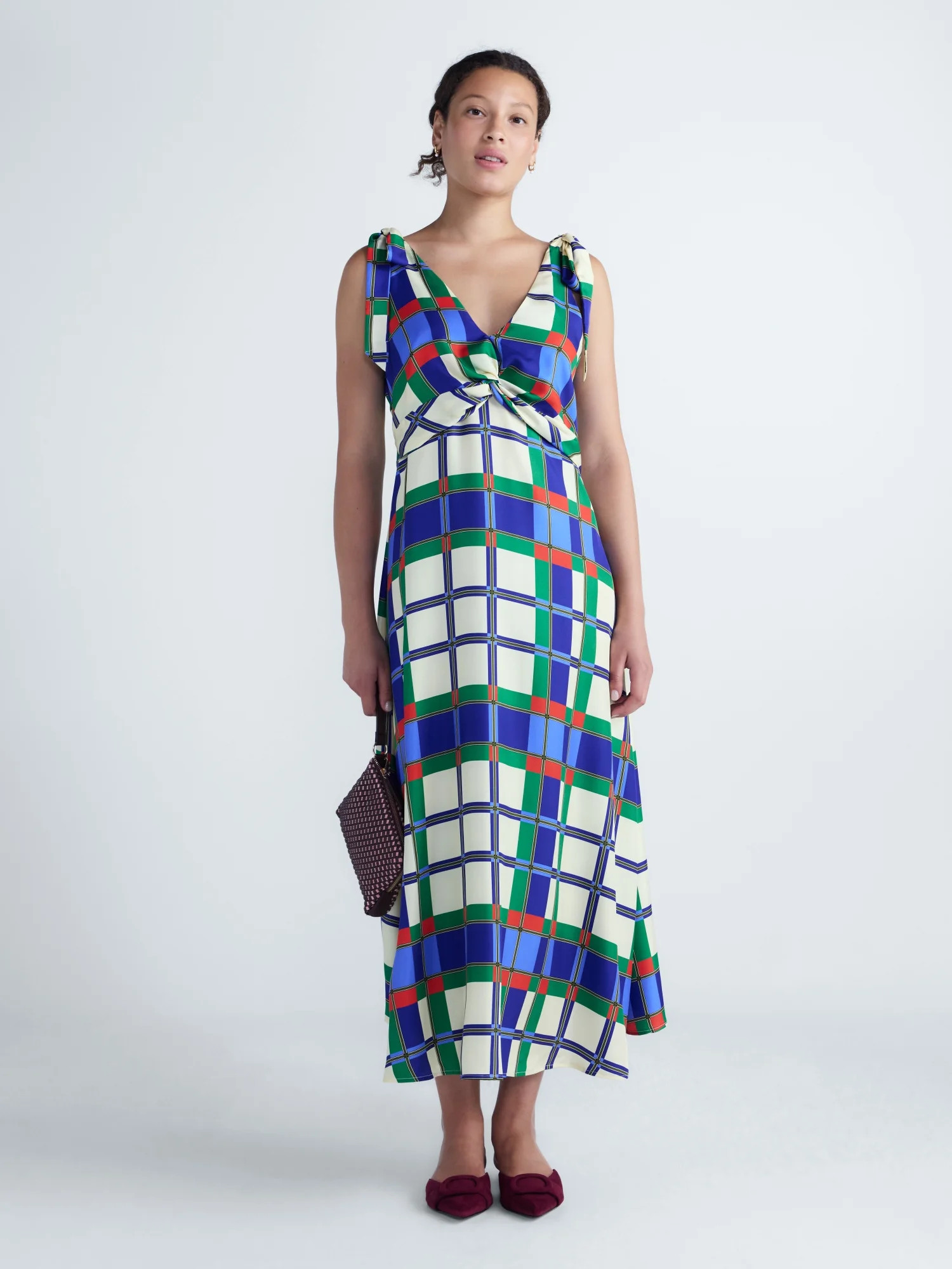 Free Assembly Women's Silk Twist Front Sleeveless Maxi Dress, Sizes XXS-XL | Walmart (US)