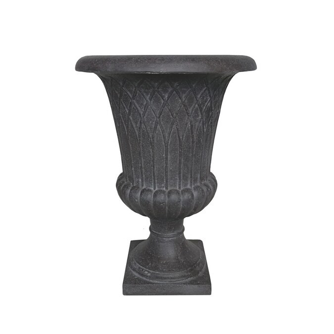 allen + roth 11.25-in W x 21-in H Brown Fiberglass Planter | Lowe's