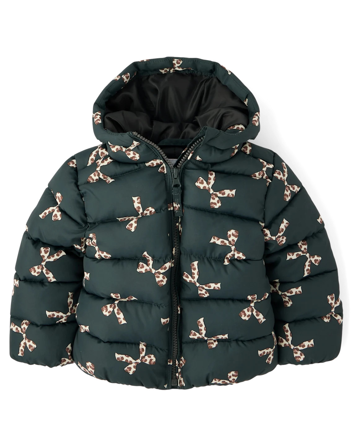 Toddler Girls Print Hooded Puffer Jacket - gray | The Children's Place
