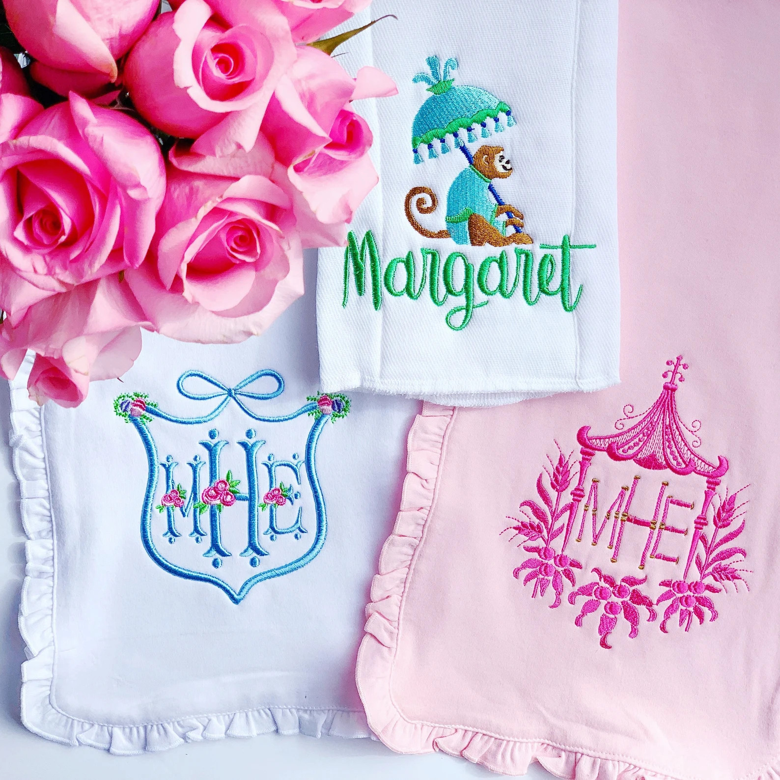 Monogrammed Burp Cloth, Embroidered Burp Cloth, Baby Gift, Baby Accessories, Monogram Baby Burp C... | Etsy (US)