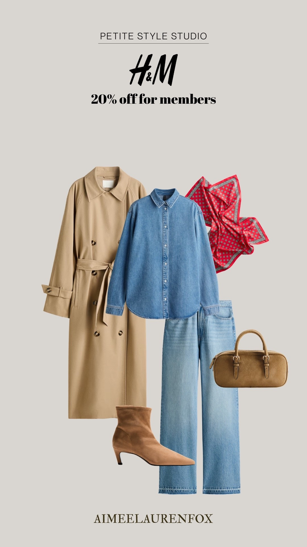 H&M spring summer 2026 new in, 20% off for members, double denim, trench coat outfit, spring outfit ideas, scarf outfit ideas

#LTKSpringSale #LTKootd #LTKPetite