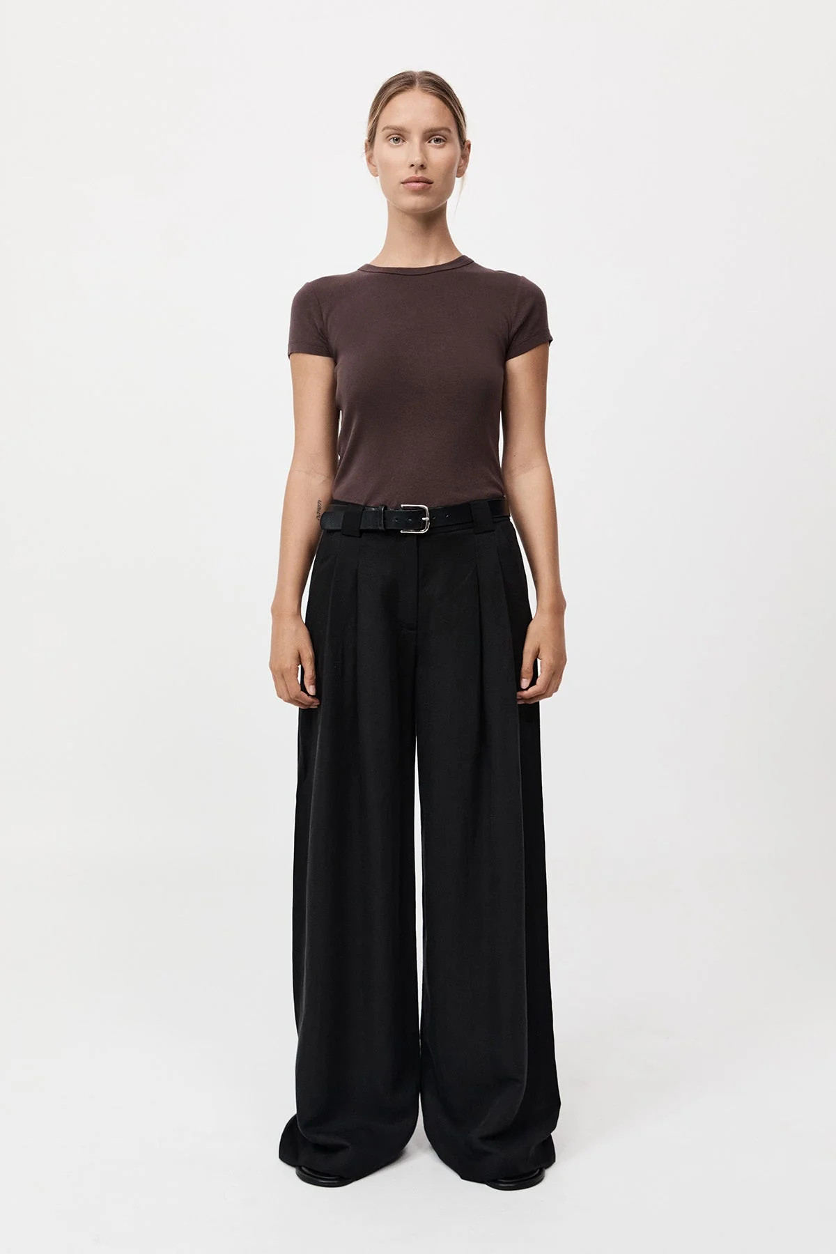 Wide Leg Pleat Pants - Black | St. Agni (US, UK, EU)